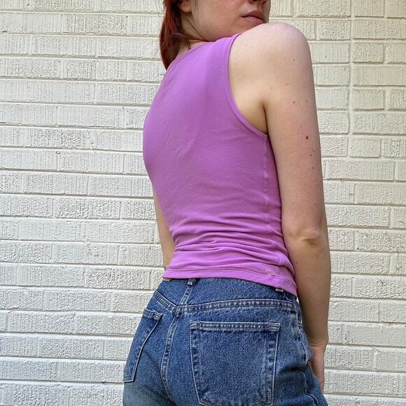 Classiques Entier Vintage Y2K Ruched Lilac Tank - Picture 2 of 3